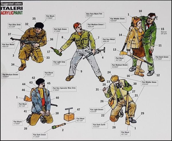 Italeri 6556S 1/35 Ölçek, Direnişçi Figürleri, Plastik Model kiti