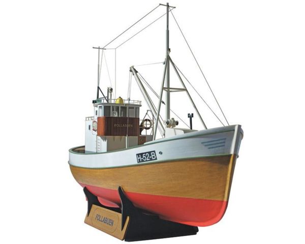 Türk Model 1/25 6010200 M/S Follabuen İskandinav Balıkçı Teknesi, R/C Dönüşebilir, 75 cm. Ahşap Model Kiti