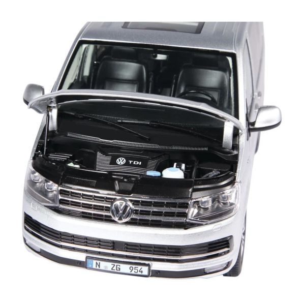 NZG LX95400055 1/18 Ölçek, VW T 6.1 Multivan, Gümüş, Sergilemeye Hazır Metal Minibüs Modeli