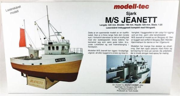 Türk Model 1/25 6010400 M/S Jeanett İskandinav Balıkçı Teknesi, R/C Dönüşebilir, 52 cm. Ahşap Model Kiti