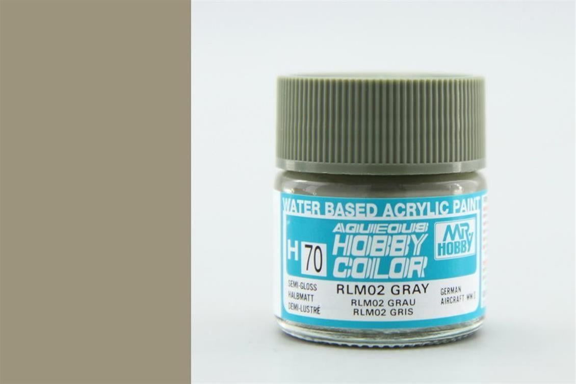 Mr.Hobby H-070 10 ml. RLM02 Gray, Aqueous Serisi Model Boyası