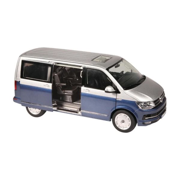 NZG LX95410020 1/18 Ölçek, VW T 6.1 Multivan, Mavi/Gümüş,Sergilemeye Hazır Metal Minibüs Modeli