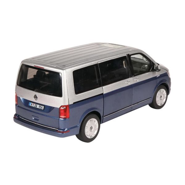 NZG LX95410020 1/18 Ölçek, VW T 6.1 Multivan, Mavi/Gümüş,Sergilemeye Hazır Metal Minibüs Modeli