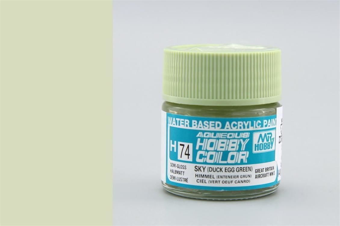 Mr.Hobby H-074 10 ml. Sky (Duck Egg Green), Aqueous Serisi Model Boyası