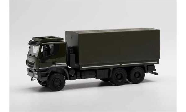 Herpa 746762 1/87 Ölçek, IVeco Trakker 6x6 Askeri Kapalı Kasa Kamyon, Hazır Model Araç