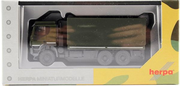 Herpa 746762 1/87 Ölçek, IVeco Trakker 6x6 Askeri Kapalı Kasa Kamyon, Hazır Model Araç