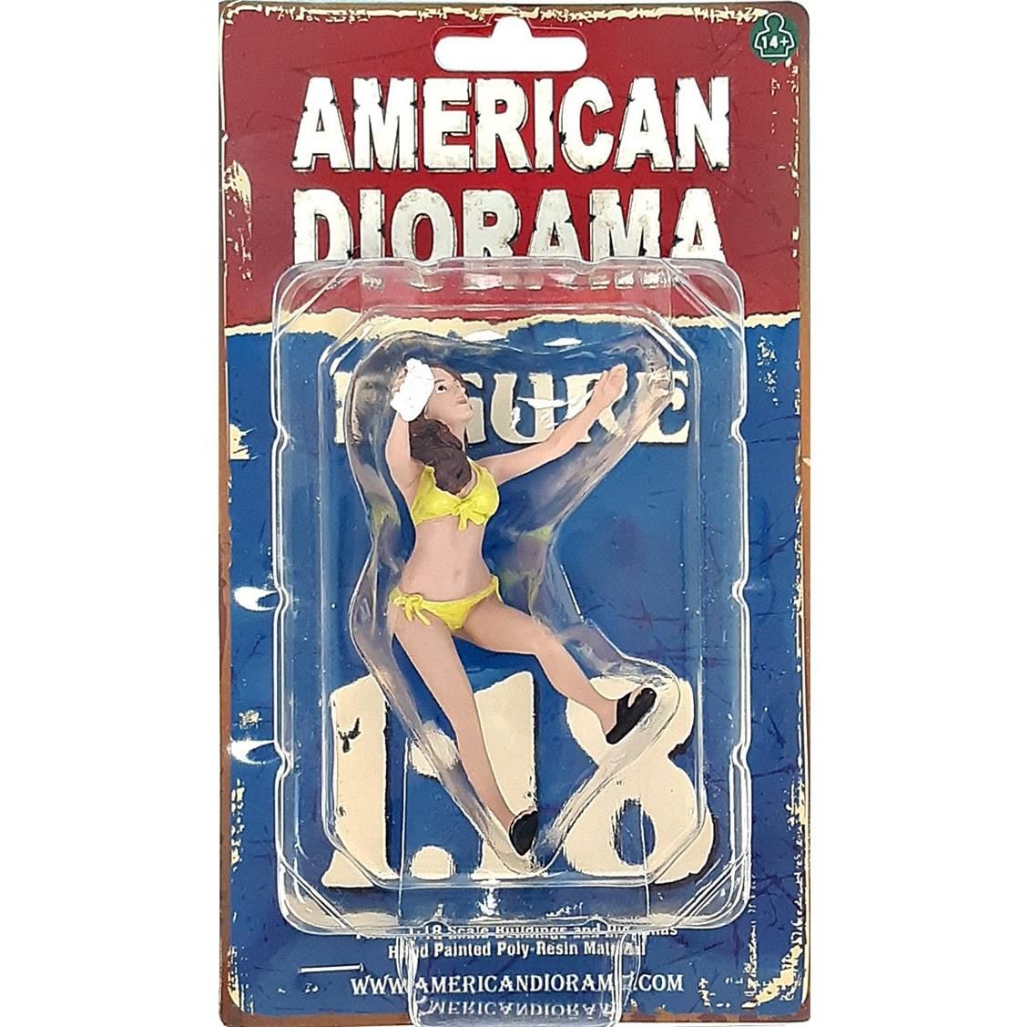 American Diorama AD76266 1/18 Ölçek, Araba Yıkayan Bikinili Kız (Stephanie) Sergilemeye Hazır Plastik Figürü