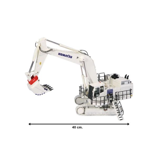 NZG BK9992001 1/50 Ölçek, KOMATSU PC1250 Ekscavatör, (Beyaz) Sergilemeye Hazır Metal Model