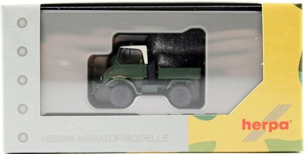 Herpa 746496 1/87 Ölçek, Unimog U421 Açık Kasa, Haki Yeşil, Sergilemeye Hazır Model Araç