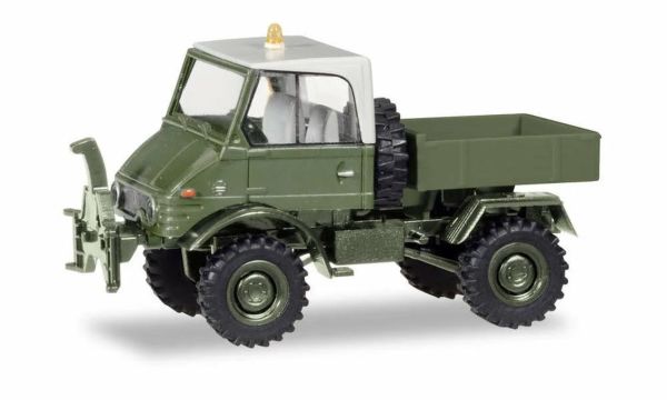 Herpa 746496 1/87 Ölçek, Unimog U421 Açık Kasa, Haki Yeşil, Sergilemeye Hazır Model Araç