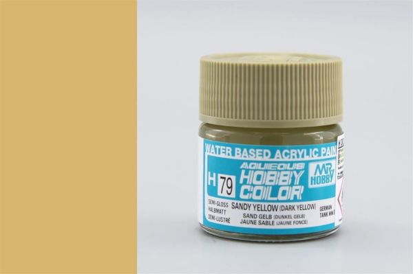 Mr.Hobby H-079 10 ml. Sandy Yellow (Dark Yellow), Aqueous Serisi Model Boyası