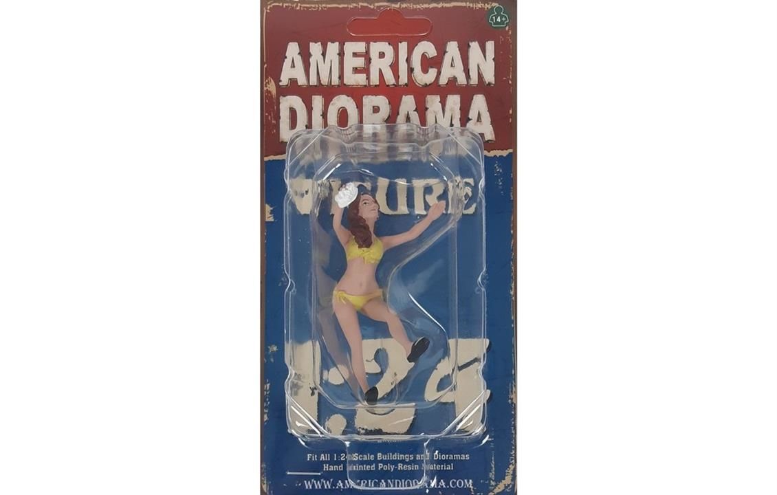 American Diorama AD76366 1/24 Ölçek, Araba Yıkayan Bikinili Kız (Stephanie) Sergilemeye Hazır Plastik Figürü