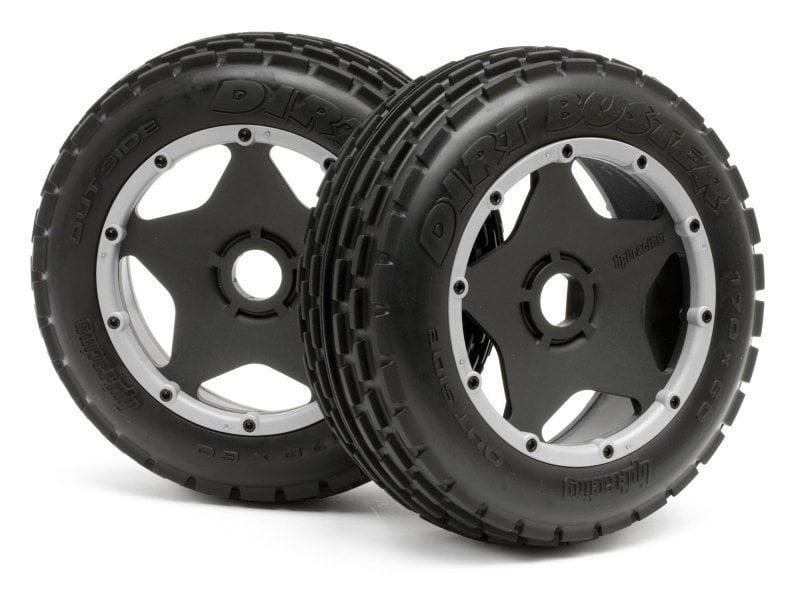 DIRT BUSTER RIB FRONT TIRE M COMPOUND on BLACK WHEEL (HPİ orjinal lastik jant)