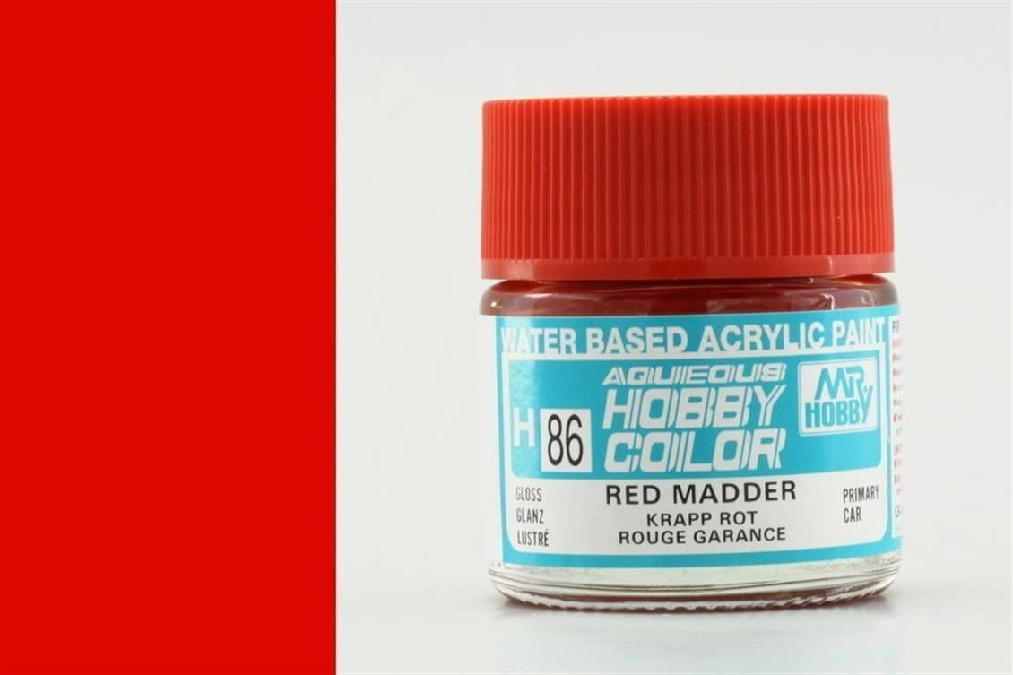 Mr.Hobby H-086 10 ml. Red Madder, Aqueous Serisi Model Boyası