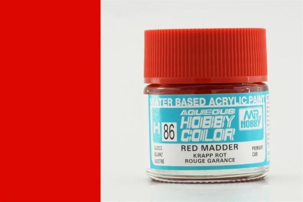 Mr.Hobby H-086 10 ml. Red Madder, Aqueous Serisi Model Boyası