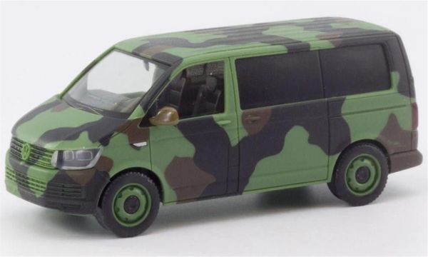 Herpa 700702 1/87 Ölçek, VW T6 Minibüs, Kamuflaj, Sergilemeye Hazır Model Araç