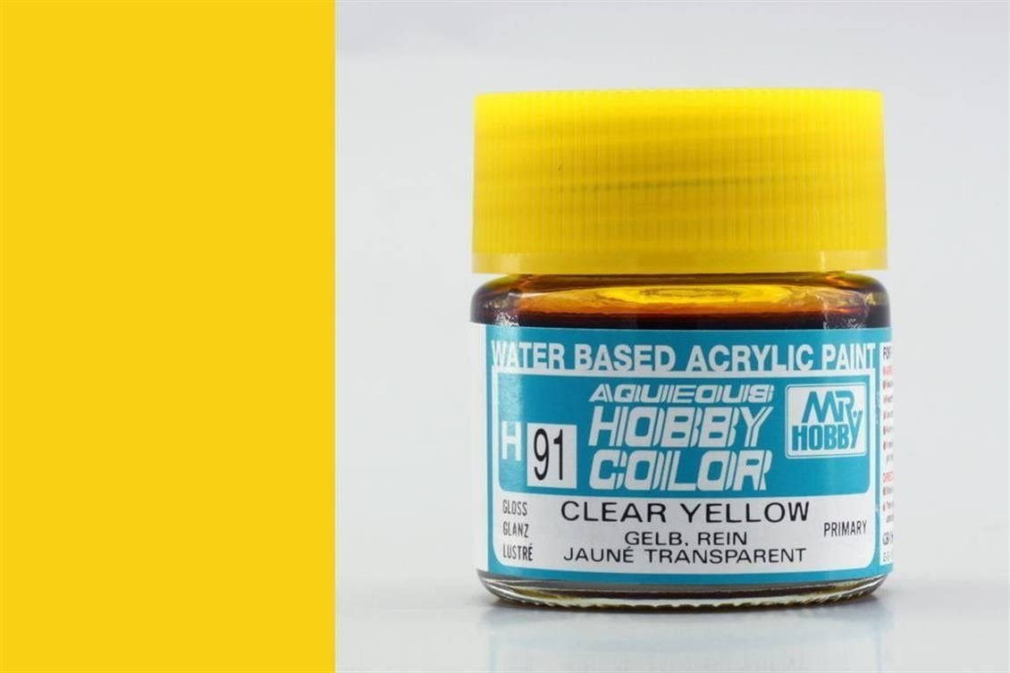 Mr.Hobby H-091 10 ml. Clear Yellow, Aqueous Serisi Model Boyası