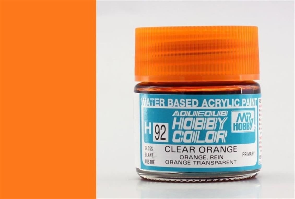 Mr.Hobby H-092 10 ml. Clear Orange, Aqueous Serisi Model Boyası