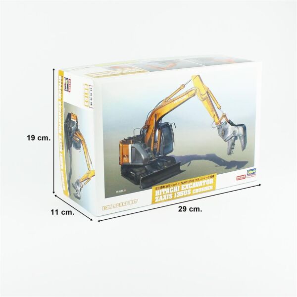 Hasegawa 66103 1/35 Ölçek, Hitachi Excavator Zaxis 135US Crusher, Plastik Model Kiti