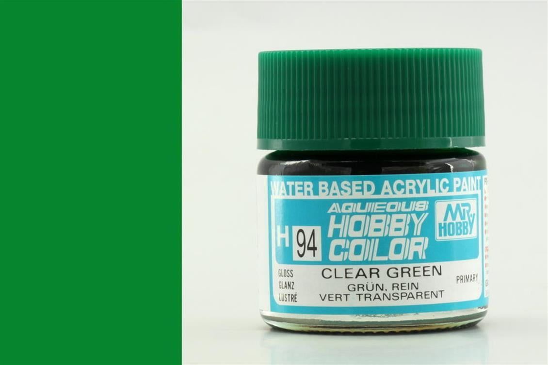 Mr.Hobby H-094 10 ml. Clear Green, Aqueous Serisi Model Boyası