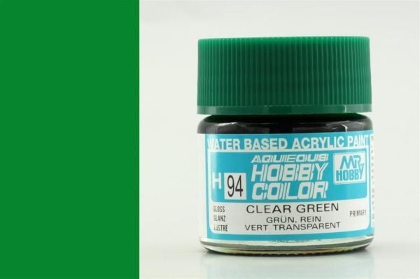 Mr.Hobby H-094 10 ml. Clear Green, Aqueous Serisi Model Boyası