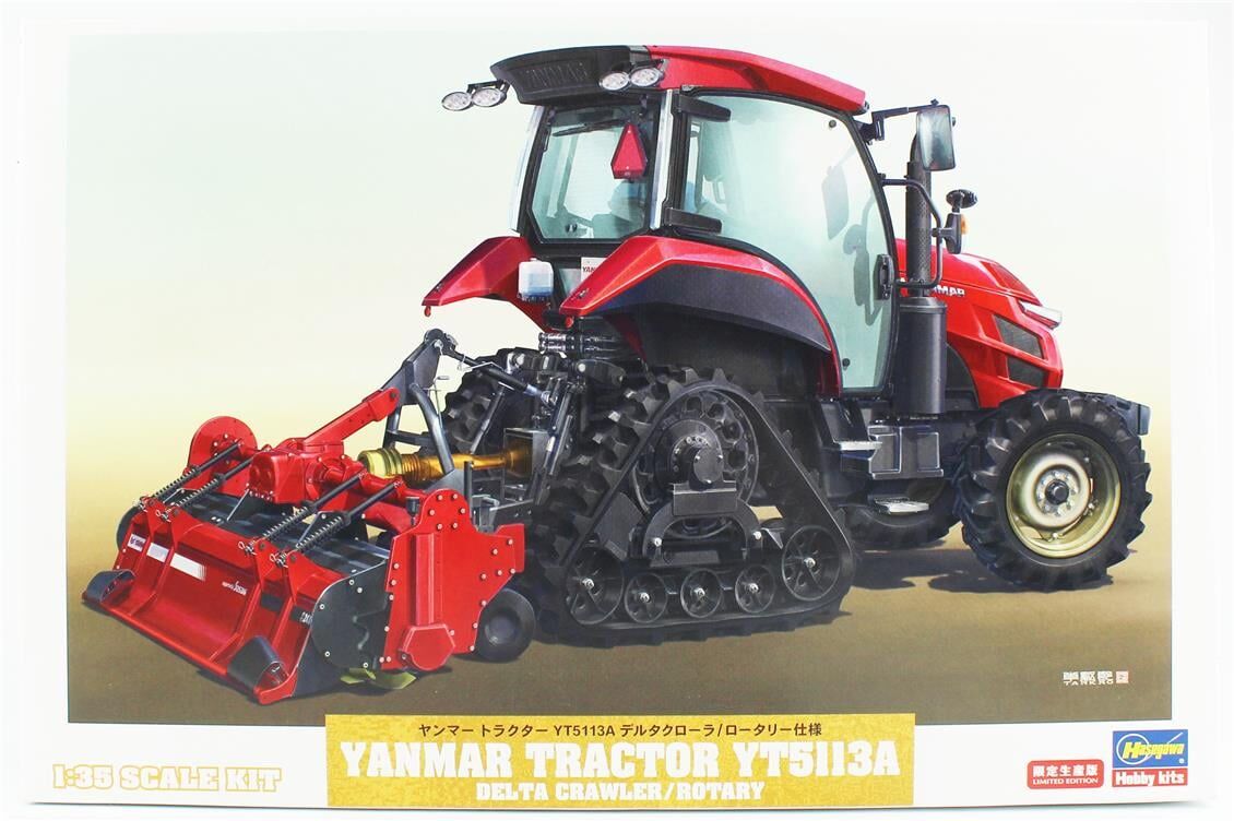 Hasegawa 66107 1/35 Ölçek, Yanmar Tractor YT5113A (Delta Crawler/Rotary), Plastik Model Kiti