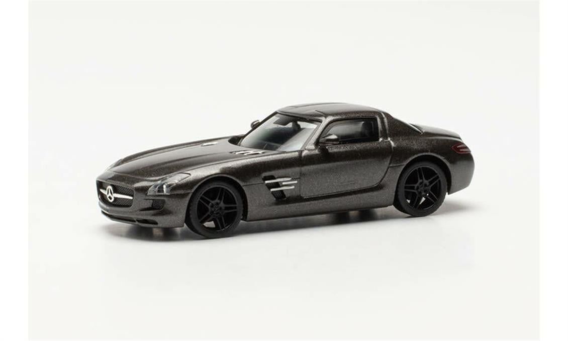 Herpa 430784-002 1/87 Ölçek, MB SLS AMG, Monza Gri, Sergilemeye Hazır Model Araç