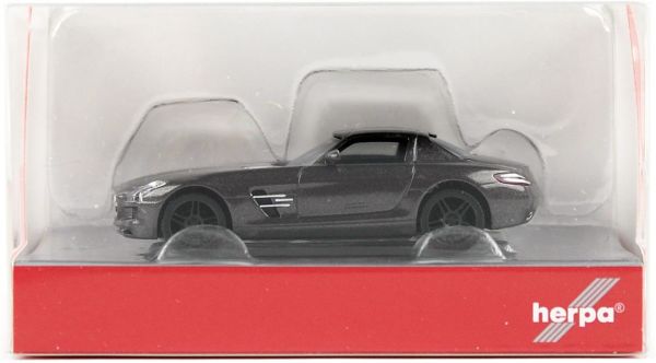 Herpa 430784-002 1/87 Ölçek, MB SLS AMG, Monza Gri, Sergilemeye Hazır Model Araç