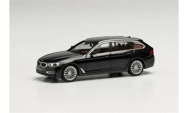 Herpa 430708-003 1/87 Ölçek, BMW 5 Touring, Siyah, Sergilemeye Hazır Model Araç