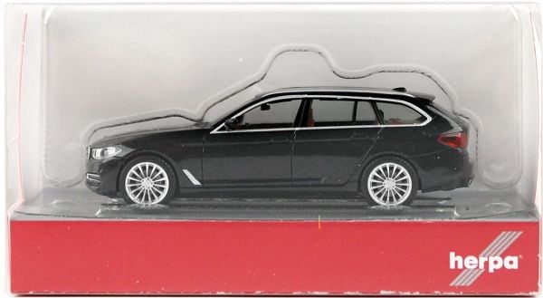 Herpa 430708-003 1/87 Ölçek, BMW 5 Touring, Siyah, Sergilemeye Hazır Model Araç