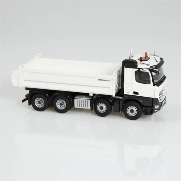 NZG LM1066/40 1/50 Ölçek, Mercedes-Benz Arocs 8x4 Damperli Kamyon, Beyaz, Sergilemeye Hazır Metal Model