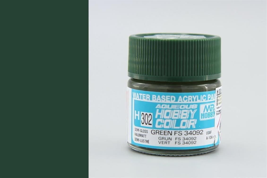 Mr.Hobby H-302 10 ml. Green FS 34092, Aqueous Serisi Model Boyası