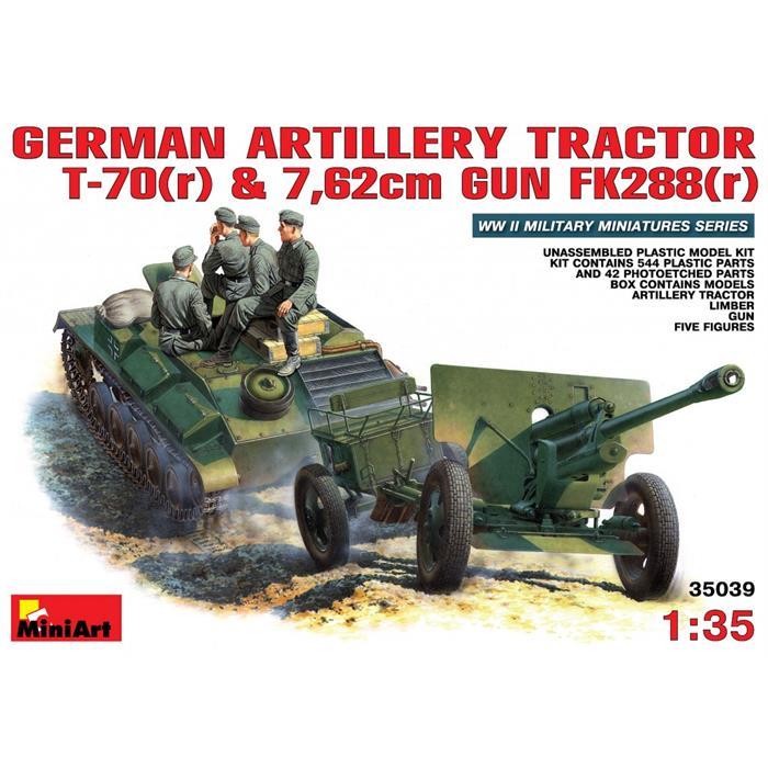 MiniArt Alman Topçu Traktörü T-70(r) & 7,62cm Top FK288(r)