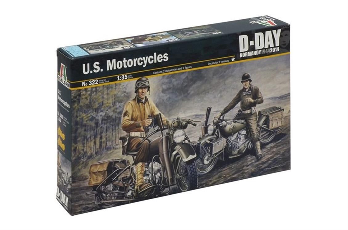 Italeri 0322S 1/35 Ölçek, U.S. Motorsikletler WW2, Plastik Model kiti