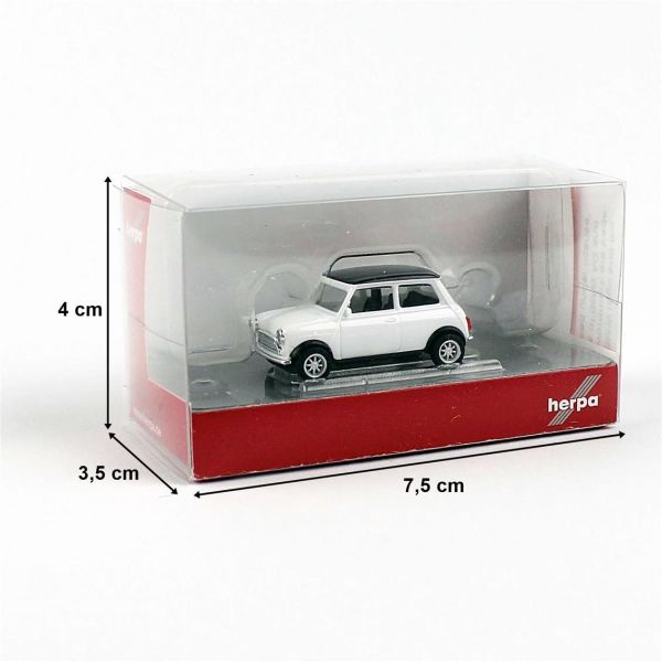 Herpa 421058 1/87 Ölçek, Mini Cooper Klasik, Beyaz, Sergilemeye Hazır Model Araç