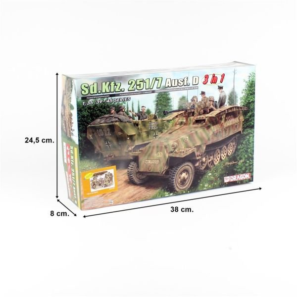 Dragon 6223 1/35 Ölçek, Sd.Kfz. 251/7 Ausf. D (3 in 1) Personel Taşıyıcı Plastik Model Kiti