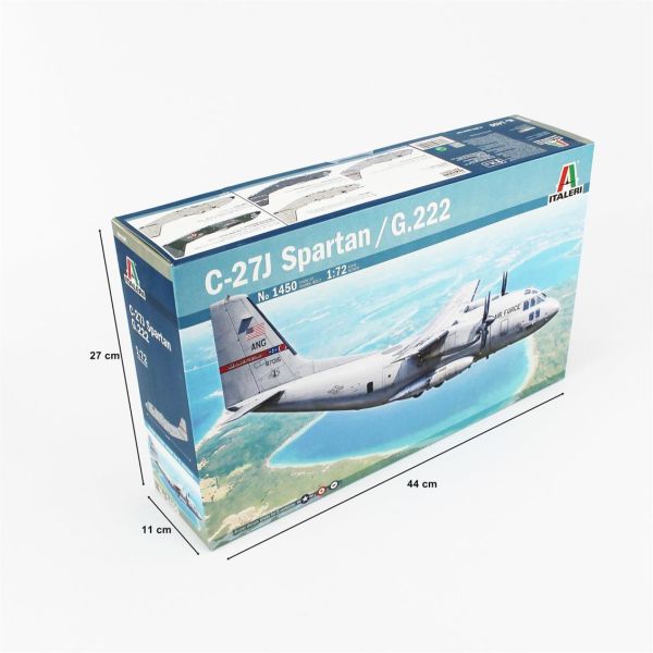 Italeri 1450S 1/72 Ölçek, C-27A Spartan / G.222 Askeri Nakliye Uçağı, Plastik Model kiti