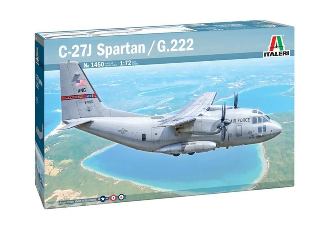 Italeri 1450S 1/72 Ölçek, C-27A Spartan / G.222 Askeri Nakliye Uçağı, Plastik Model kiti