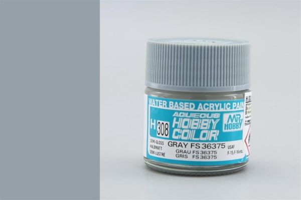 Mr.Hobby H-308 10 ml. Gray FS 36375, Aqueous Serisi Model Boyası