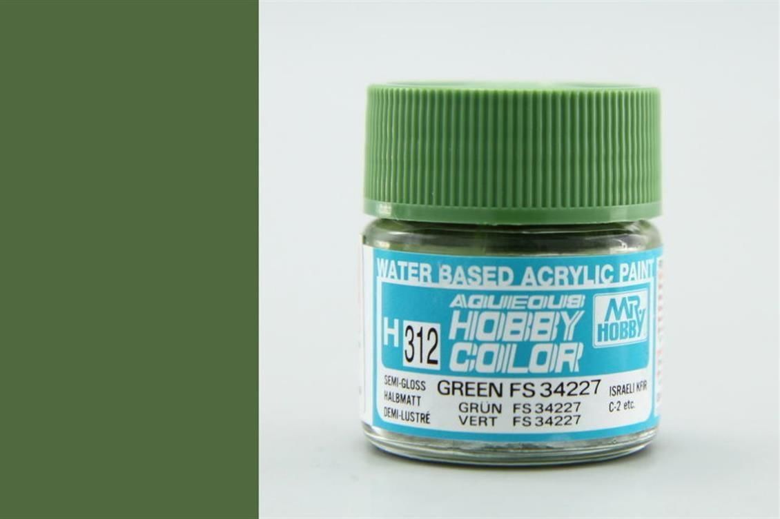 Mr.Hobby H-312 10 ml. Green FS 34227, Aqueous Serisi Model Boyası