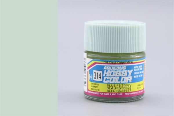 Mr.Hobby H-314 10 ml. Semi Gloss Blue FS35622, Aqueous Serisi Model Boyası