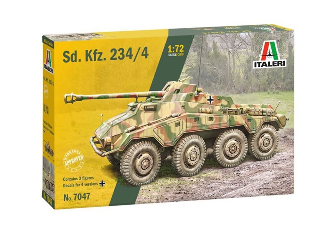 Italeri 7047S 1/72 Ölçek, Sd. Kfz. 234/4 Zırhlı Araç, Plastik Model kiti