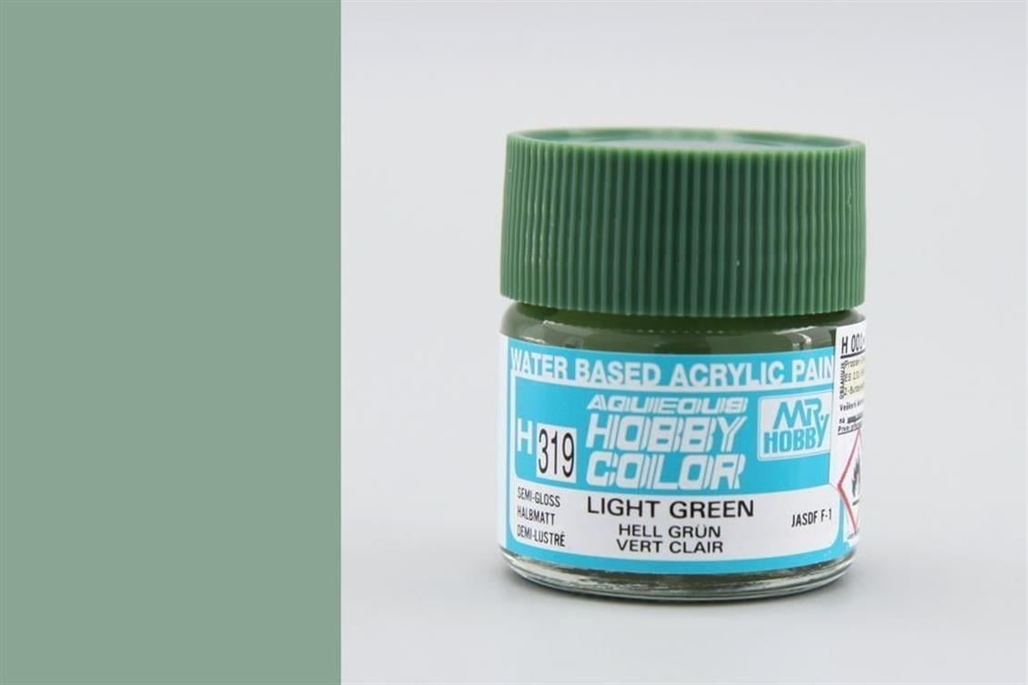 Mr.Hobby H-319 10 ml. Gloss Light Green, Aqueous Serisi Model Boyası