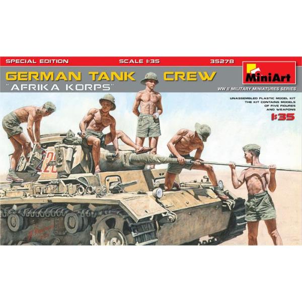 MiniArt Alman Tank Mürettebatı Afrika Korps. Özel Üretim