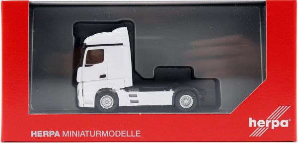 Herpa 309226 1/87 Ölçek, MB Actros Stream Space 2.5 Çekici, Beyaz, Sergilemeye Hazır Model Araç