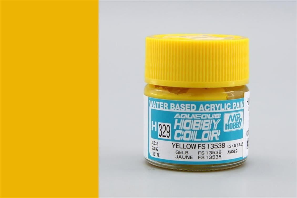 Mr.Hobby H-329 10 ml. Yellow FS 13538, Aqueous Serisi Model Boyası