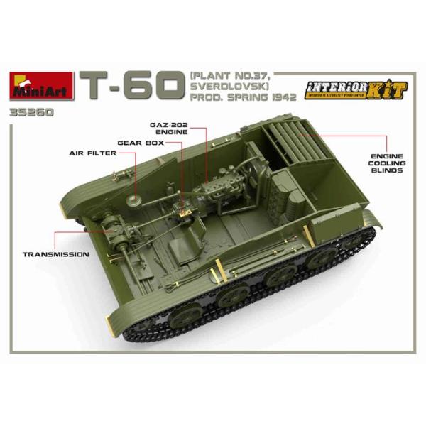 MiniArt T-60 (Plant No.37) Prod. Spring 1942 Interior Kit