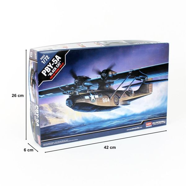 Academy 12487 1/72 Ölçek, PBY-5A Catalina (Siyah Kedi) Savaş Uçağı, Plastik Model kiti