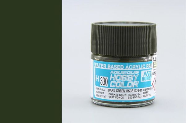 Mr.Hobby H-330 10 ml. Dark Green BS381C/641, Aqueous Serisi Model Boyası