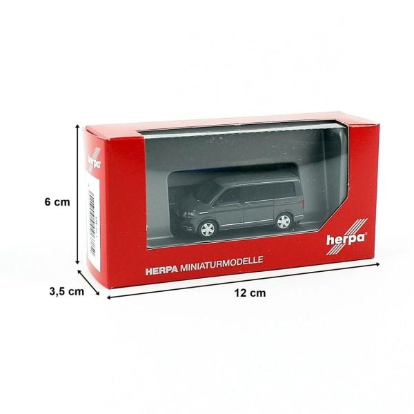 Herpa 096782 1/87 Ölçek, VW T6.1 Caravelle Minibüs, Gri, Sergilemeye Hazır Model Araç